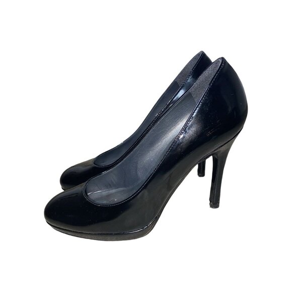 Stuart Weitzman Black Patent Leather Round Toe Pumps Heels Size 5.5 - Picture 5 of 12